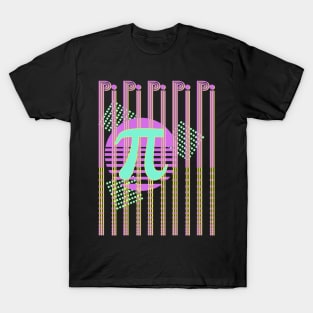 Neon Pi Day Retro 80s T-Shirt